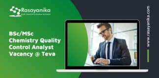 BSc/MSc Chemistry Quality Control Analyst Vacancy @ Teva