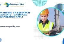 CPR Hiring Sr Research Associate - Chemical Engineering Apply