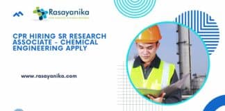 CPR Hiring Sr Research Associate - Chemical Engineering Apply