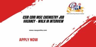 CSIR CDRI MSc Chemistry Job Vacancy - Walk in Interview
