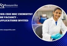 CSIR CSIO MSc Chemistry Job Vacancy - Applications Invited