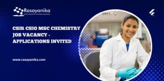 CSIR CSIO MSc Chemistry Job Vacancy - Applications Invited
