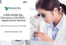 CSIR NEERI BSc Chemistry Job 2022 - Applications Invited