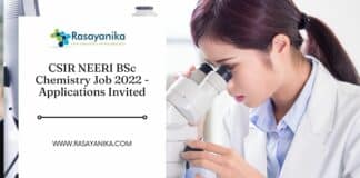 CSIR NEERI BSc Chemistry Job 2022 - Applications Invited