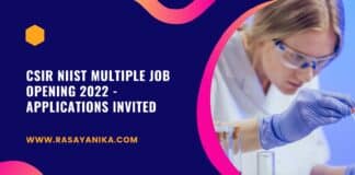 CSIR NIIST Multiple Job Opening 2022 - Applications Invited