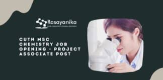 CUTN MSc Chemistry Job Opening - Project Associate Post