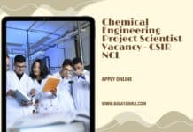 Chemical Engineering Project Scientist Vacancy - CSIR NCL