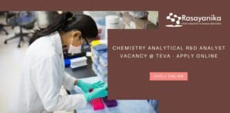 Chemistry Analytical R&D Analyst Vacancy @ Teva - Apply Online