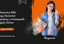 Chemistry R&D Engr/Scientist Vacancy @ Honeywell - Apply Online