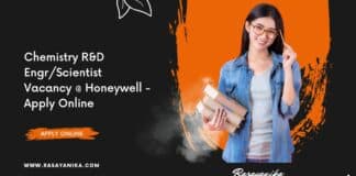 Chemistry R&D Engr/Scientist Vacancy @ Honeywell - Apply Online