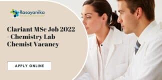 Clariant MSc Job 2022 - Chemistry Lab Chemist Vacancy