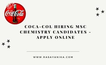 Coca Cola Hiring MSc Chemistry Candidates – Apply Online Coca Cola Hiring MSc Chemistry Candidates - Apply Online