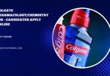 Colgate Pharmacology/Chemistry Job - Candidates Apply Online