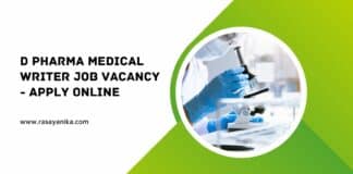 D Pharma Medical Writer Job Vacancy - Apply Online