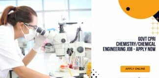 Govt CPRI Chemistry/Chemical Engineering Job - Apply Now
