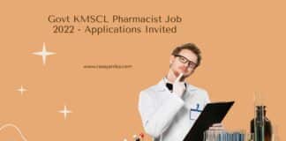 Govt KMSCL Pharmacist Job 2022 - Applications Invited