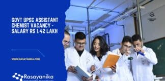 Govt UPSC Assistant Chemist Vacancy - Salary Rs 1.42 Lakh