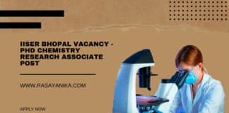 IISER Bhopal Vacancy - PhD Chemistry Research Associate Post