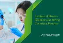 Institute of Physics, Bhubaneswar Hiring Chemistry Postdocs