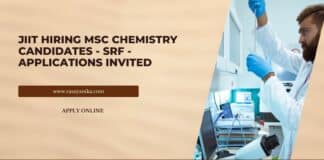 JIIT Hiring MSc Chemistry Candidates - SRF - Applications Invited