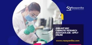 Jubilant MSc Chemistry Research Associate Job - Apply Online