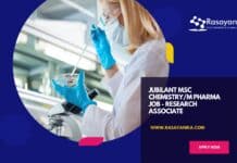 Jubilant MSc Chemistry/M Pharma Job - Research Associate