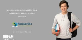 KRS Freshers Chemistry Job Opening - Applications Invited