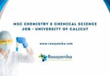 MSc Chemistry & Chemical Science Job - University of Calicut