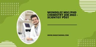 Mondelez MSc/PhD Chemistry Job 2022 - Scientist Post