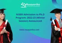 NISER Admission to Ph.D Program: 2022-23 (Winter Session) Announced