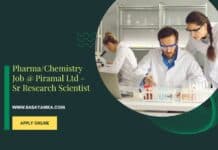 Pharma/Chemistry Job @ Piramal Ltd - Sr Research Scientist