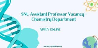 SNU Assistant Professor Vacancy - Chemistry Department
