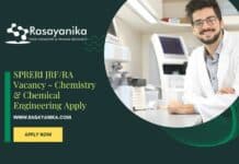 SPRERI JRF/RA Vacancy - Chemistry & Chemical Engineering Apply