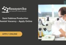 Sami Sabinsa Production Chemist Vacancy - Apply Online