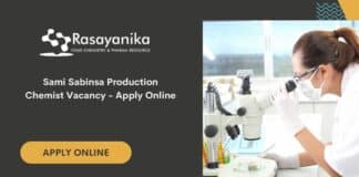 Sami Sabinsa Production Chemist Vacancy - Apply Online