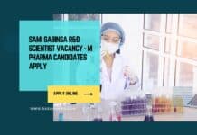 Sami Sabinsa R&D Scientist Vacancy - M Pharma Candidates Apply