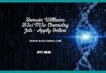 Sherwin Williams BSc/MSc Chemistry Job - Apply Online