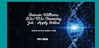 Sherwin Williams BSc/MSc Chemistry Job - Apply Online