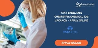 Tata Steel MSc Chemistry/Chemical Job Vacancy - Apply Online
