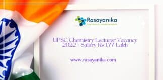 UPSC Chemistry Lecturer Vacancy 2022 - Salary Rs 1.77 Lakh
