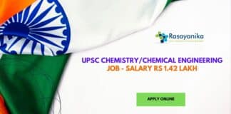 UPSC Chemistry/Chemical Engineering Job - Salary Rs 1.42 Lakh