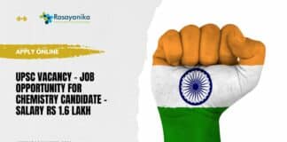 UPSC Vacancy - Job Opportunity For Chemistry Candidate - Salary Rs 1.6 Lakh