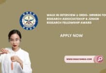 Walk in Interview @ DRDO- DMSRDE For Research Associateship & Junior Research Fellowship Award