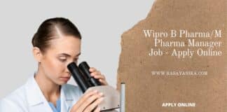 Wipro B Pharma/M Pharma Manager Job - Apply Online