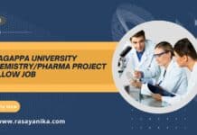 Alagappa University Chemistry/Pharma Project Fellow Job