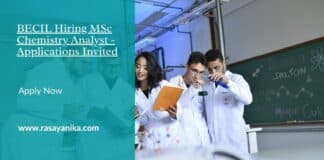 BECIL Hiring MSc Chemistry Analyst - Applications Invited