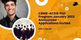 CBMR-ACSIR PhD Program January 2023 Announced - Applications Invited