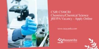 CSIR CSMCRI Chemistry/Chemical Science JRF/PA Vacancy - Apply Online