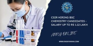 CSIR Hiring BSc Chemistry Candidates - Salary up to Rs 1.12 Lakh