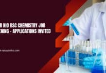 CSIR NIO BSc Chemistry Job Opening - Applications Invited